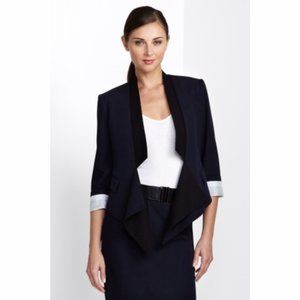 NWOT BCBG Max Azria Black Ruffled Crop Blazer